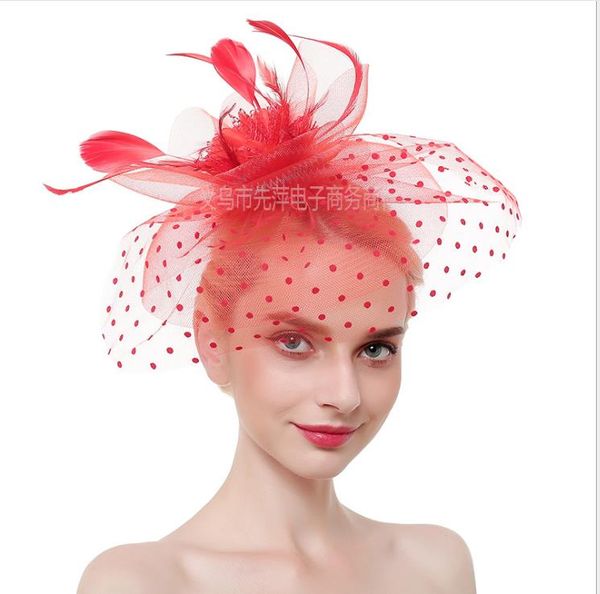 

головной убор невесты, цветочные перья, вуаль, цилиндр, украшение для волос, Silver