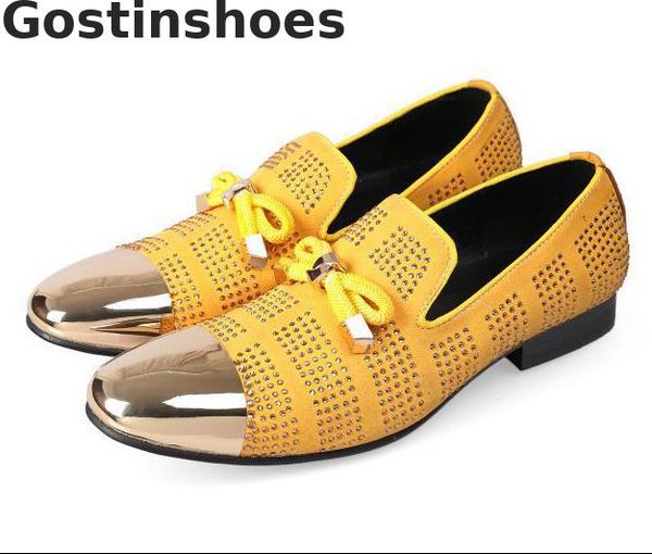 

men boat shoes genuine leather rivets decoration men casual leather shoes metal cap toe set foot loafers leisure, Black