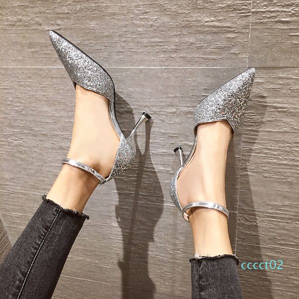 

ladies high heels dress work casual party wedding 7.5cm nude color thin high heels designer luxury high heel sandals capricorn1978 ccc2, Black