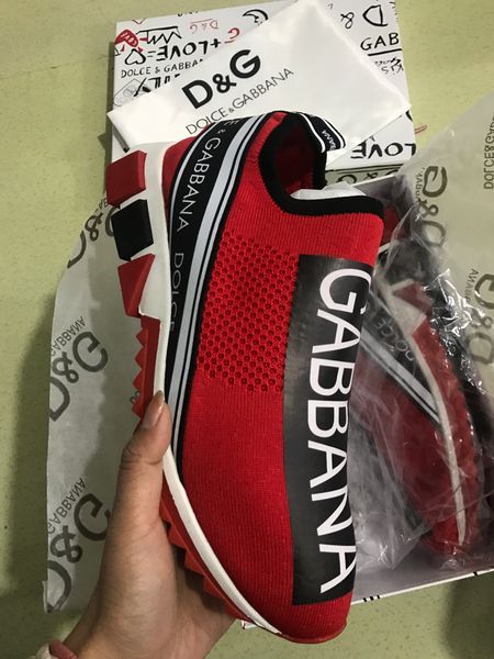 

2019 Дизайнерская обувь DOLCE GABBANA D.G Мужская синяя вязаная кроссовка Sorrento DG Logo Бирюзовые кроссовки в сеточку для бега