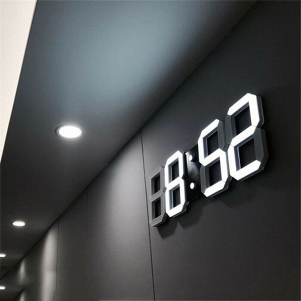 

3d led wall clock modern design digital table clock alarm nightlight for home living room decoration fast delivery