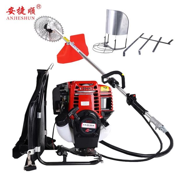 

lawn mower four-stroke backpack type small brush cutter multi-function agricultural gasoline wasteland weeder harvester
