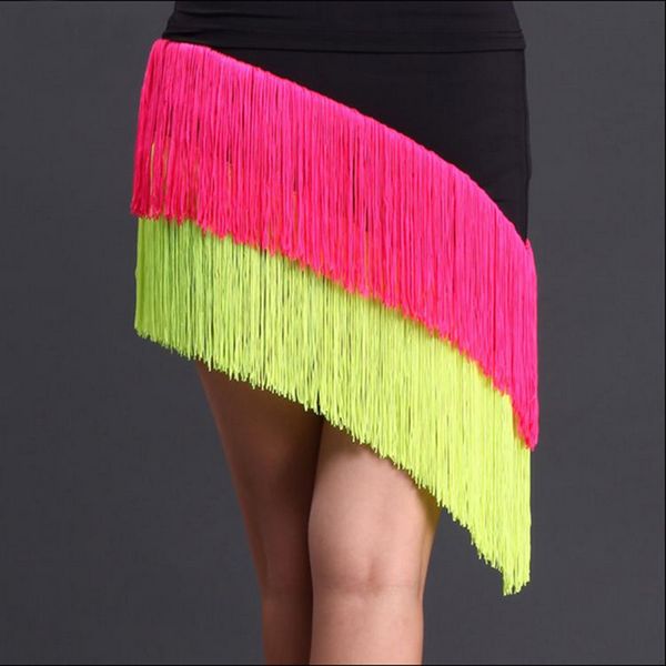 

knee-high ruffle placketing latin dance short skirt for woman/female,ballroom costume performance wear practice dress, Black;red