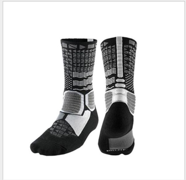 

elite socks thickened towel bottom tidal socks high bottom deodorant and sweat absorbing sports socks for men, Black