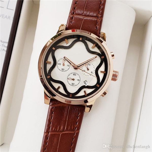 

дизайнер часы Limited Edition Часы montblan Шестиигольные Кожаный ремешок кварцевые часы-хр