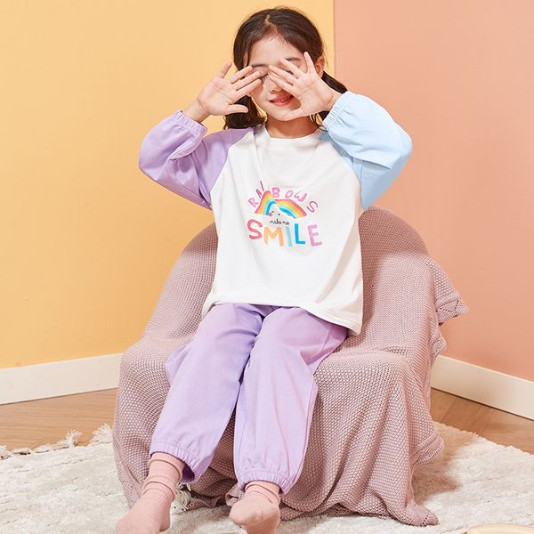 

girls pajama sets cotton long sleeve pajamas kids casual sleepwear spring autumn clothing sets girl outfit suit at home 3 to 14y, Blue;red