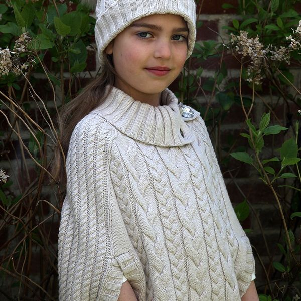 

6cefs girls' woolen knitted children's britishcloak sleeveless baby sweater shawl girls' woolen knitted coat children's, Blue