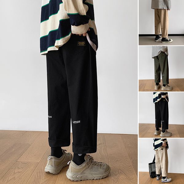 

hip hop streetwear oversize m-5xl letter men harajuku pant pantalon homme fat casual pants straight trousers male clothing, Black