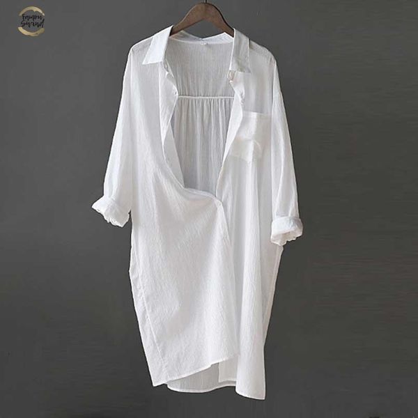 

long pleated sleeve women's white blouse shirt chic office lady vintage female casual skirts 2019 spring summer women