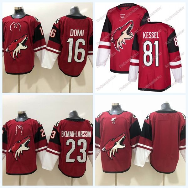 

81 Phil Kessel Arizona Coyotes 16 Max Domi 23 Oliver Ekman-Larsson Ice Hockey Jersey IN STOCK Double Stitched Name and Number Free Shipping