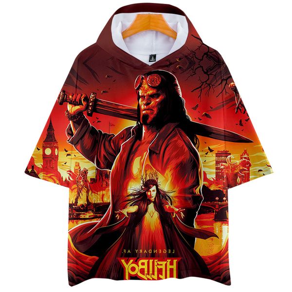

infernal baron trend digital printing 3d belt cap short sleeve shirt t shirts, Gray;blue