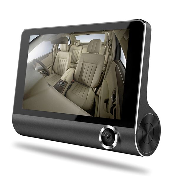 

3 ways camera auto registrator car dvr recorder 4" screen 1080p fhd video front 170Â° rear 140Â° interior 120Â° night vision g-sensor