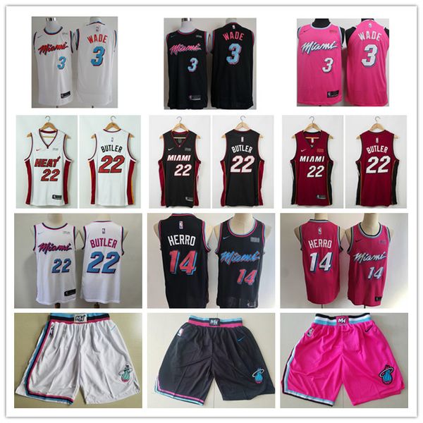 

New dwayne 3 wade jimmy 22 butler miami city heat 14 tyler herro 100 titched jer ey game player 039 ba ketball jer ey