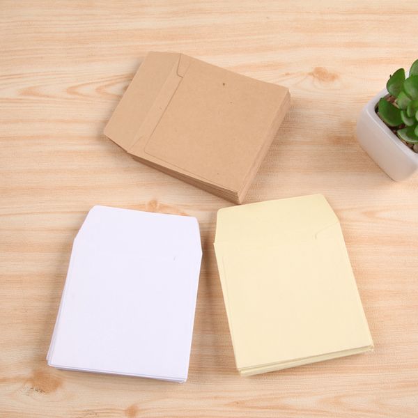 

100pcs- 8*8cm kraft envelopes square white small envelope card bank card membership envelope wedding party invitation