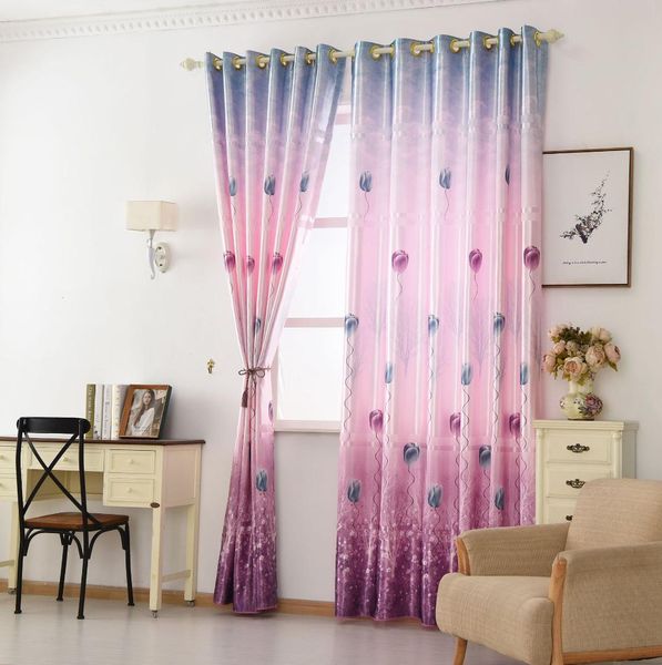 

modern printing semi-shading korean pastoral style curtains for living dining room bedroom