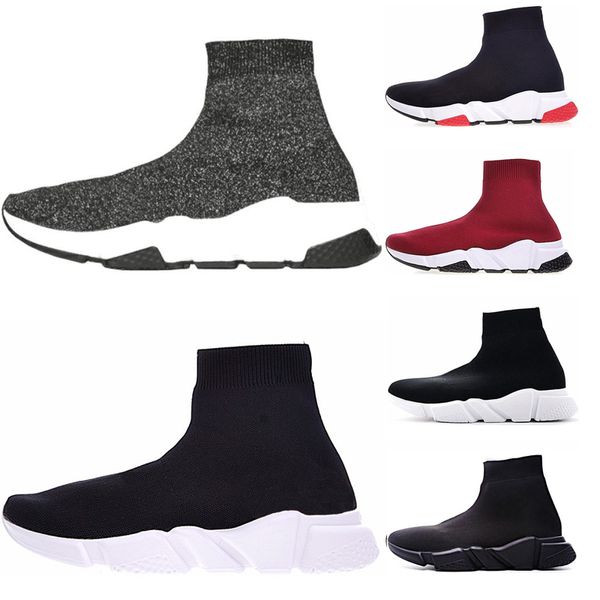 

2019 paris sock shoes casual shoe speed trainer sneakers black white red race runners black shoes men women shoes size 36-45