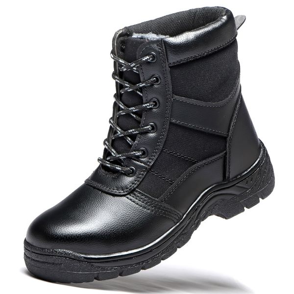 

plus size mens leisure steel toe covers work safety boots platform tooling security shoes zapatos de seguridad hombre protection, Black