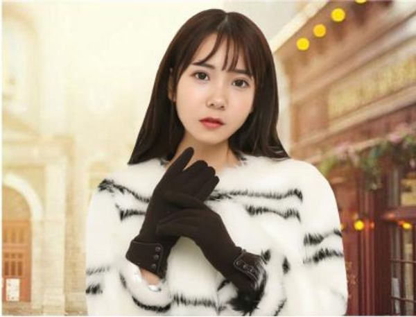 

fashion-windproof warm fleece gloves do not fall down fleece gloves windproof fleece gloves woman, Blue;gray
