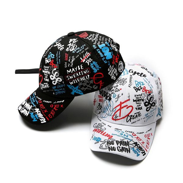 

selling hats worldwide spring graffiti printing baseball cap child parent hat long tail hip-hop hat wholesale cap, Blue;gray