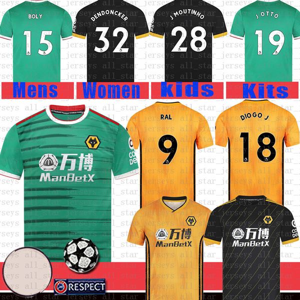 

men wolverhampton soccer jersey raul 9 neves 8 cutrone 10 diogo j. 18 j.moutinho 28 saiss 27 j. otto 19 boly 15 doherty coady football shirt, Black;yellow
