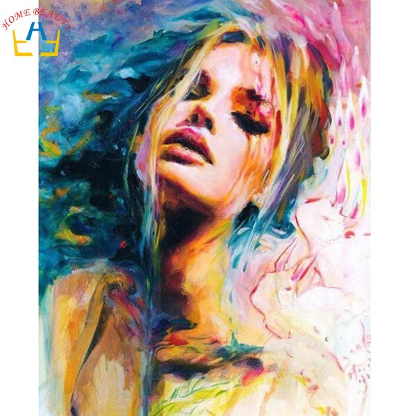 

diy oil paint by number painting calligraphy acrylic coloring drawing color girl modular picture by numbers wall art craft r094