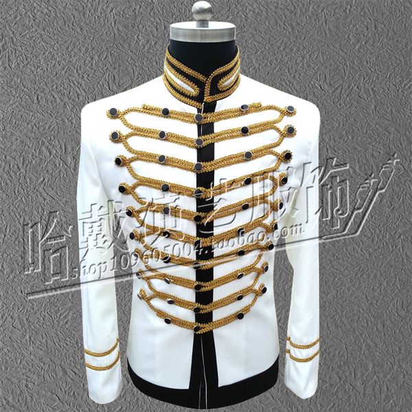 

men's casual slim jacket stage costumes mike jackson concert costume mj dress masculino clothing, Black;brown
