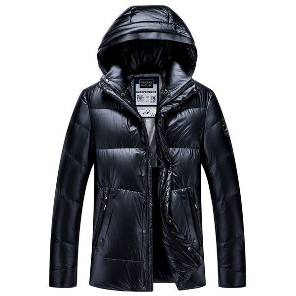 

2019 new 90% white duck down jacket mens quality thermal thick coat snow parka male warm outwear fashion men winter jacket, Black