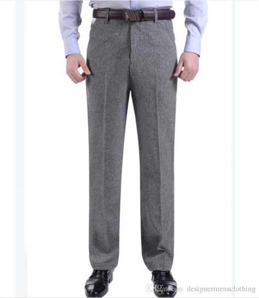 

designer solid mens fashion suit pants mid waist with zipper fly and pocket pants mens clothing, Black