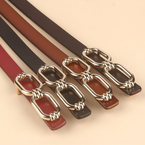 

women's leather 8-character copper buckle belt casual pants and jeans all-match jeans casual pants decorative belt, Black;brown