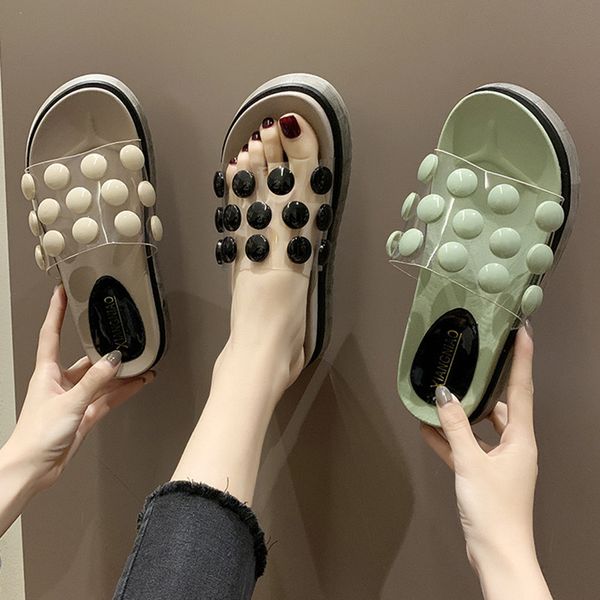 

house slippers platform shoes woman 2020 med slipers women slides lady shale female beach new soft flat girl, Black