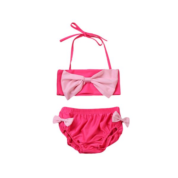 

cute toddler baby girls split low waist halter bandage bandeau bikini set swimsuit swimwear bathing suit beachwear biquini