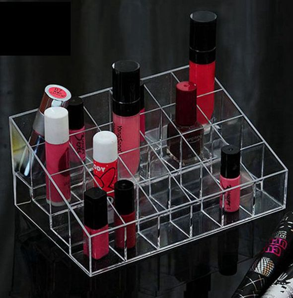

plastic 24 grids lipstick gloss cosmetic storage display stand holder rack makeup cosmetic organizer display stand ljjk2348