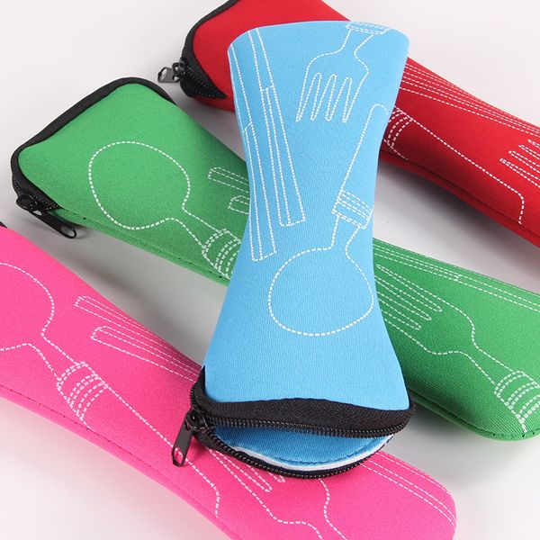 

20*6.5cm reusable storage bag for straw chopsticks spoon fork knife tableware sets