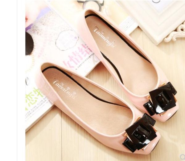 

2019 women's shoes in spring and autumn with new style flat bottom square head bowknot@179, Black
