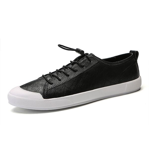 

white men's casual shoes spring leather flats breathable slip-on designer shoes moccasins men slip-on loafers 2020 new, Black