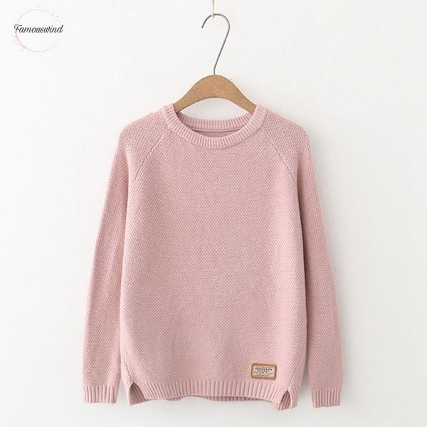 

solid sweaters casual v neck knitted sweater women autumn bewinter long sleeve o neck pullover plus size loose femme, White;black