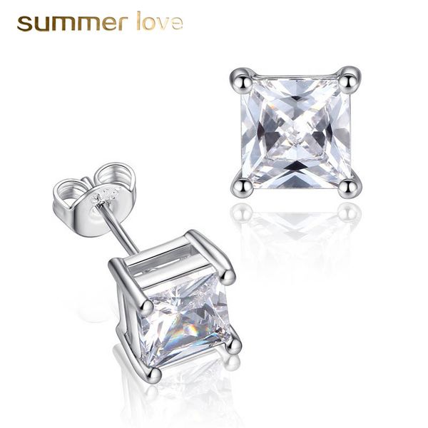 

2019 new 5-8mm small white pink cubic zirconia stud earring for women diamond cz bling gold silver bling weeding earring fashion jewelry gif, Golden;silver