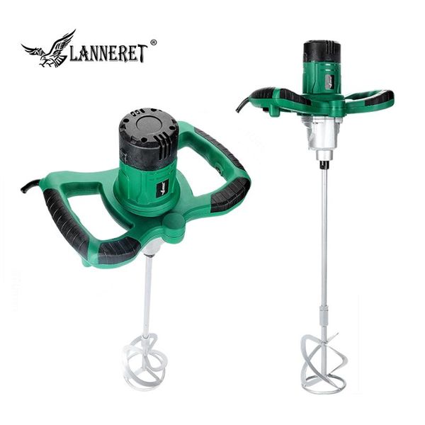 

lanneret 1300w electric cement mixer 6 speed dual high low gear paint mortar mixer handheld tool led light