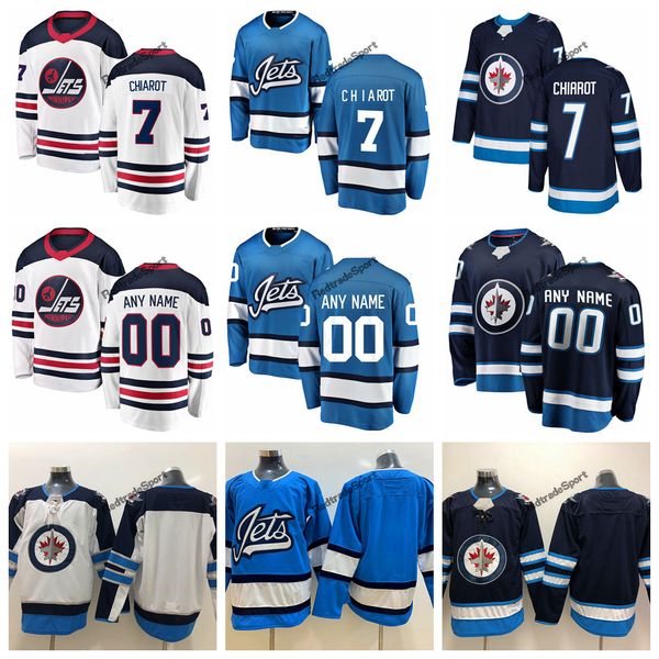 

2019 heritage white winnipeg jets ben chiarot hockey jerseys alternate baby blue #7 ben chiarot stitched jerseys customize name, Black;red