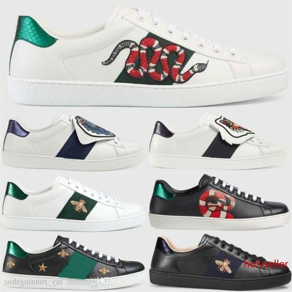 

2019 luxury designer men women sneaker casual shoes low leather sneakers ace bee stripes shoe walking sports trainers drop shipping