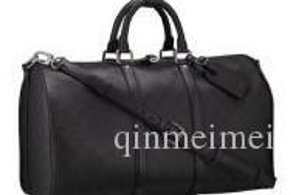 

real leather classic kee pall 45cm 50cm 55cm brand damier travel duffle bag with lock key and strap large capacity handbag travel package