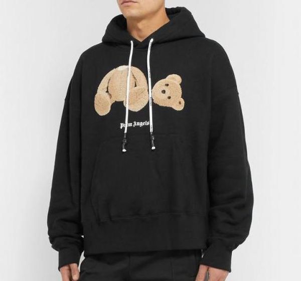 

женский свитер с капюшоном хлопок свободно толстовка с капюшоном сломанной головой медведь вышивка мужские толстовки студент рубашка дна 201, Black