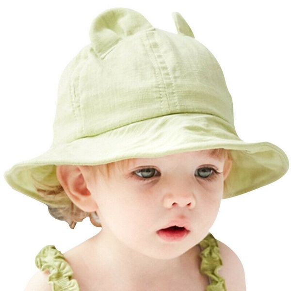 

новорожденные девочки дети лето принцессы infant цветок вс cap хлопок bucket hat, Yellow