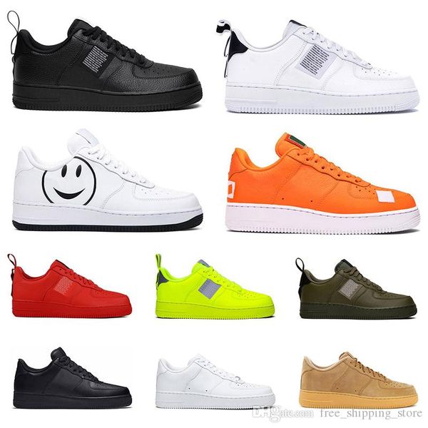 

2020 men women fashion platform sneakers low utility black white triple volt red olive flax mens trainer casual skateboard shoes