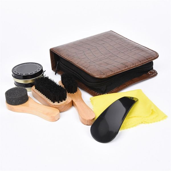 

7pcs / набор для обуви щетка профессиональная чистка уход набор инструментов для обуви блеск польский cleaning гладкая деревянная brushes se