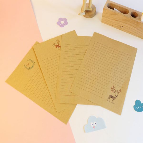 pack chinese style leaves deer kraft writing paper letter invitation paper message letter stationery free musical birthday cards free online birthday write a letter for free online