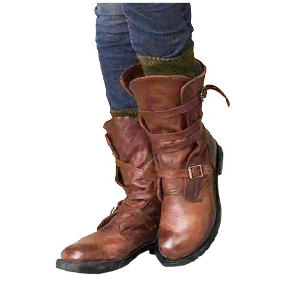 

european winter boots women ladies square heel middle tube boots keep warm knight shoes women mid-calf snow botas mujer, Black