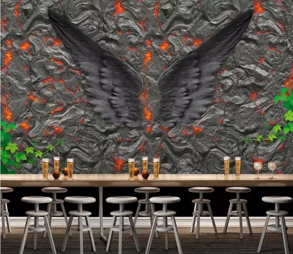 

custom p wallpaper mural 3d creative angel wings inspirational bar mural wall decorative painting papel de parede wall papers home decor