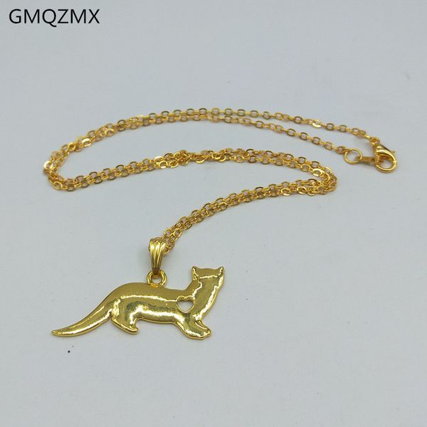 

горячие 4 цвета ferret charm персонализированный ласка pet ожерелье ферре ожерелье женщин медь животных ювелирные изделия, Silver