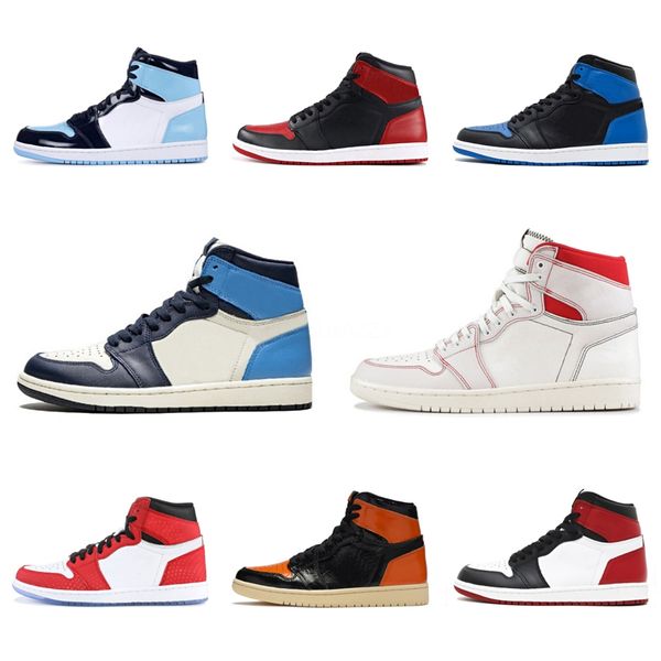 

бред toe jumpman 1 обувь высокого баскетбола для мужчин для женщин obsidian chicago gym red banned unc патентного 1s ога 2020 нового chaussu